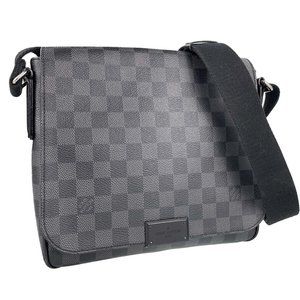 District PM Graphite Leather Black Shoulder Bag